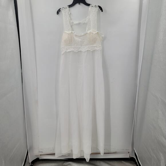 Vicky & Lucas Sleeveless Square Neck Backless Maxi Dress Lace Front White Large - Picture 7 of 8